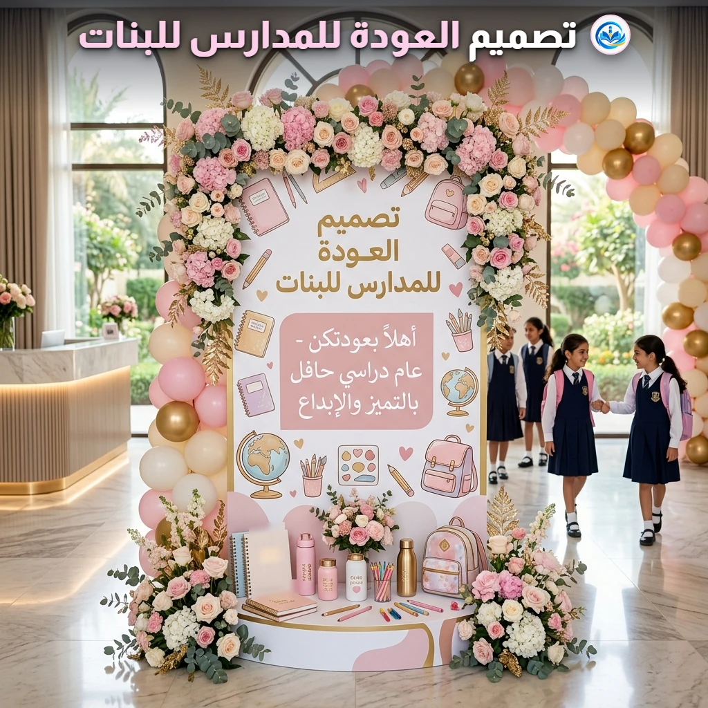 تصميم العودة للمدارس للبنات